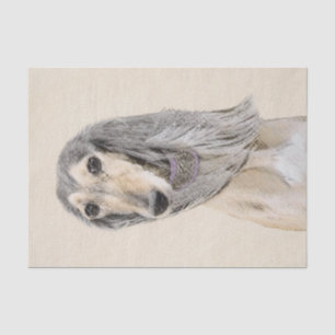 Papel De Seda Pintado Saluki (Amanecer) - Arte Perro Original Cu