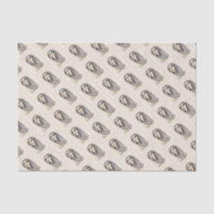 Papel De Seda Pintado Saluki (Amanecer) - Arte Perro Original Cu