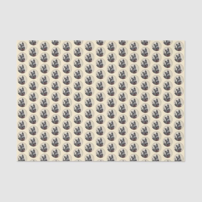 Papel De Seda Pintado Terrier Escocés - Arte Perro Original (Anverso)