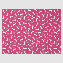 Papel De Seda Pintas de pata de cachorro rosadas y huesos nuevo 