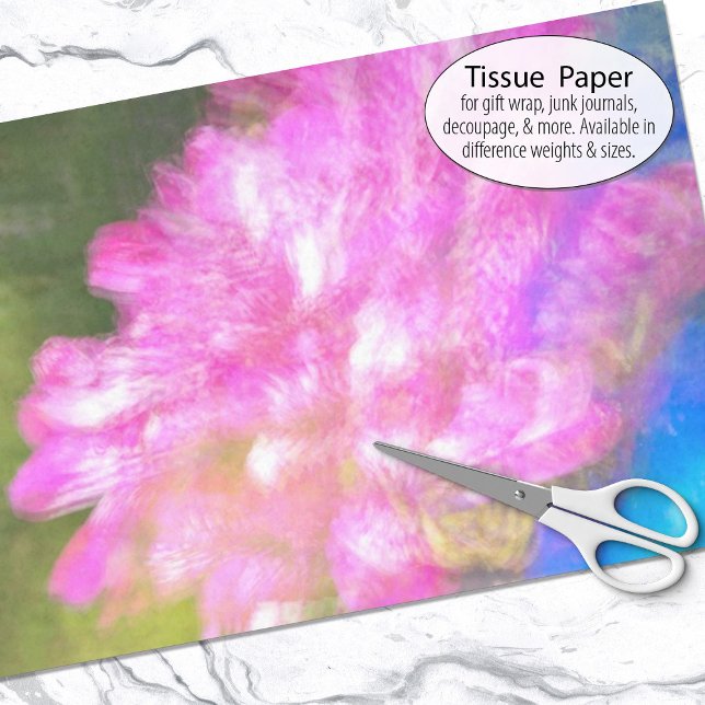 Papel De Seda Pintura abstracta de flor rosa brillante (Tissue paper for gift wrap and decoupage)