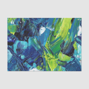 Papel De Seda Pintura acrílica abstracta en azul