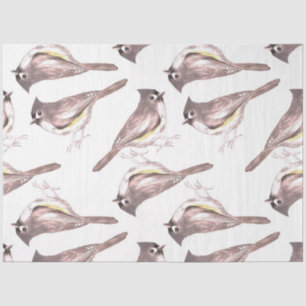 Papel De Seda Pintura acuarela de pájaros de ratón