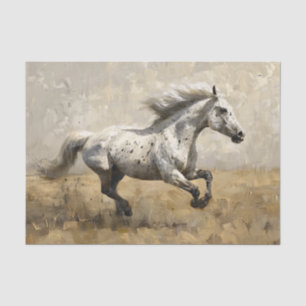 Papel De Seda Pintura al óleo de caballo gris decoupage