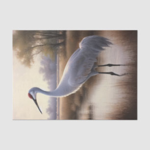Papel De Seda Pintura al óleo de grulla sarracena Decoupage