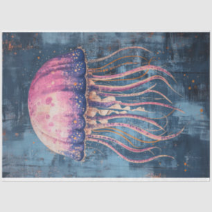 Papel De Seda Pintura al óleo de medusa rústica decoupage