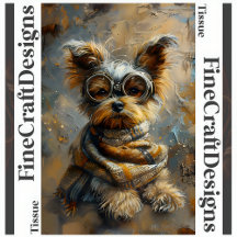 Pintura al óleo de Yorkie Steampunk Decoupage Izqu