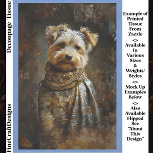 Papel De Seda Pintura al óleo de Yorkshire Terrier Decoupage Der