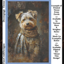 Pintura al óleo de Yorkshire Terrier Decoupage Izq