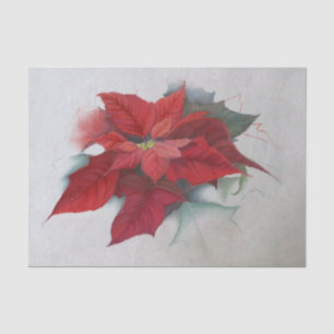 Papel De Seda Pintura al óleo del navidad del Poinsettia