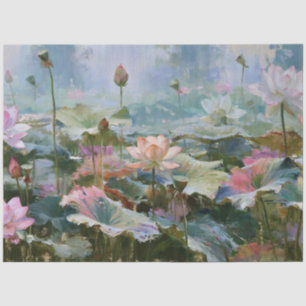 Papel De Seda Pintura al óleo impresionista estanque de lotos