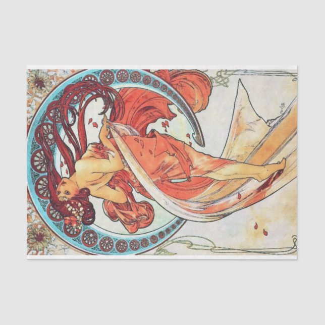 Papel De Seda Pintura Art Nouveau de Alphonse Mucha Dance (Anverso)