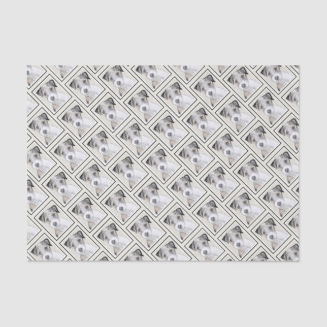 Papel De Seda Pintura áspera de Russell Terrier - arte original (Anverso)