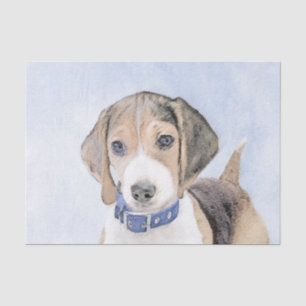 Papel De Seda Pintura Beagle - Arte Perro Original Cuto