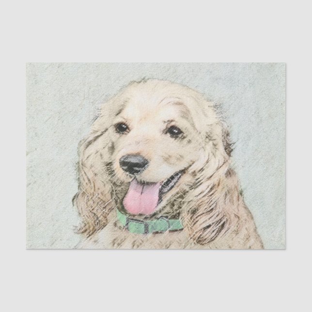 Papel De Seda Pintura Buff de Cocker Spaniel - Arte Perro Origin (Anverso)
