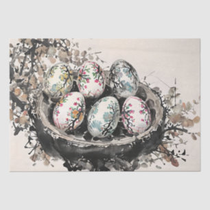 Papel De Seda Pintura con tinta de huevo Decoupage