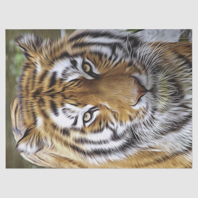 Papel De Seda Pintura de aceite de tigre (Anverso)