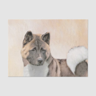 Papel De Seda Pintura de Akita - Arte de Perro Original.
