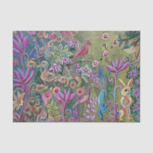 Papel De Seda pintura de animales de flores silvestres