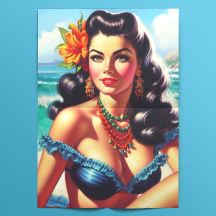 Papel De Seda Pintura de barniz de playa vintage