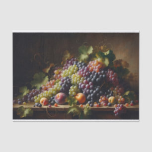 Papel De Seda Pintura de Bodegón de Uvas y Frutas Decoupage