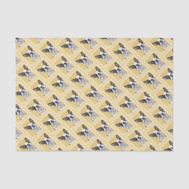 Papel De Seda Pintura de Boston Terrier - Arte Perro Original. (Anverso)