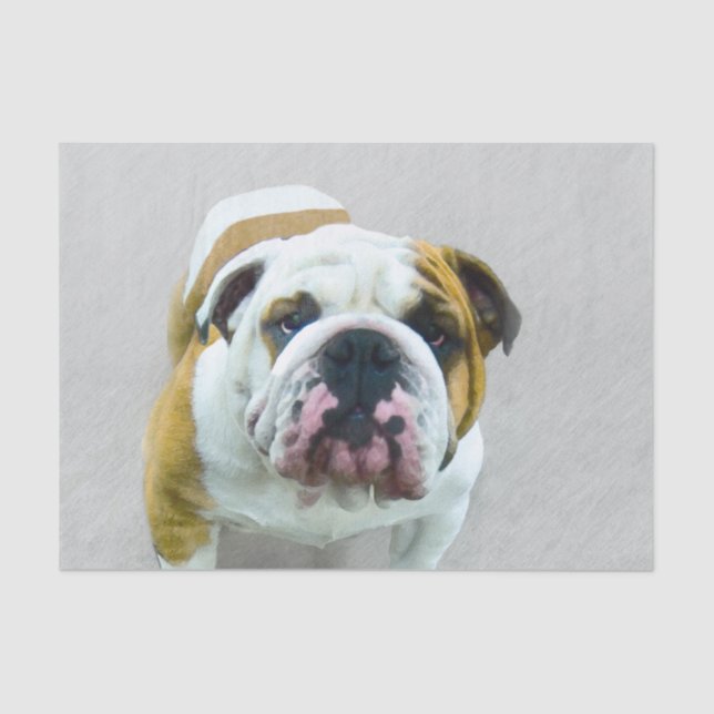 Papel De Seda Pintura de Bulldog: adorable arte original del per (Anverso)