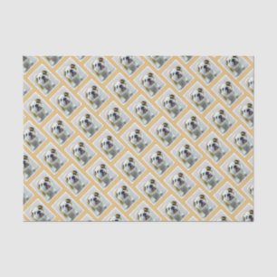 Papel De Seda Pintura de bulldog - Arte de perros original y lin