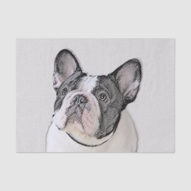 Papel De Seda Pintura de Bulldog francés (Brindle Pied) - Arte d (Anverso)