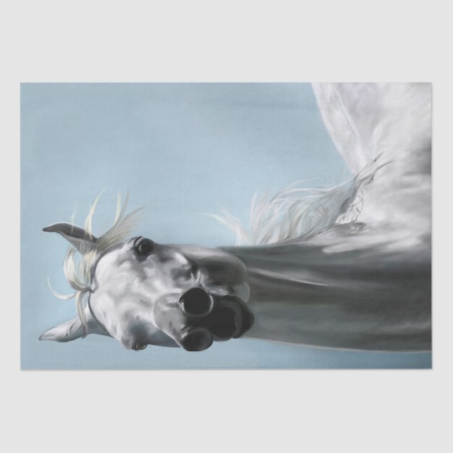 Papel De Seda Pintura de caballo árabe (Anverso)