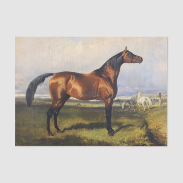 Papel De Seda Pintura de caballo de época original (no de IA) (Anverso)