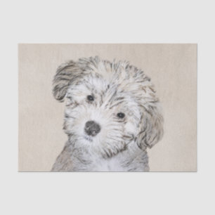 Papel De Seda Pintura de cachorro habanesa - Arte de perro origi