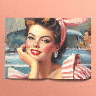 Papel De Seda Pintura de Chica hermosa de época