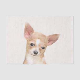Papel De Seda Pintura de Chihuahua - Arte Perro Original.