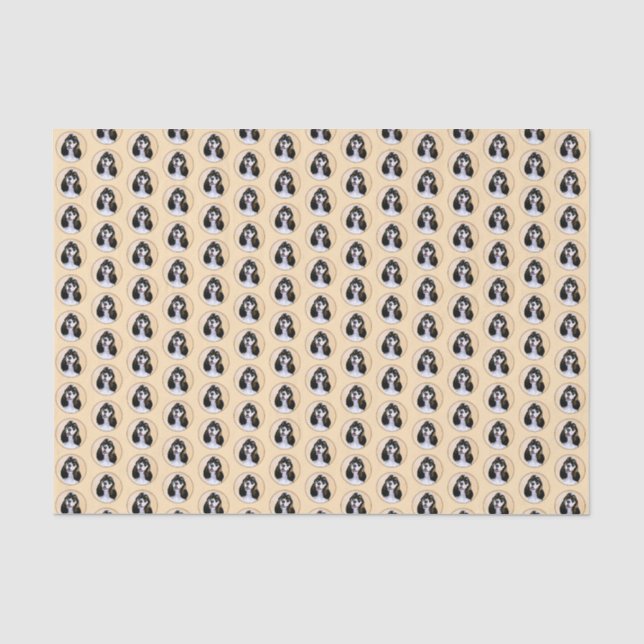 Papel De Seda Pintura de Cocker Spaniel (Parti) - Original Perro (Anverso)