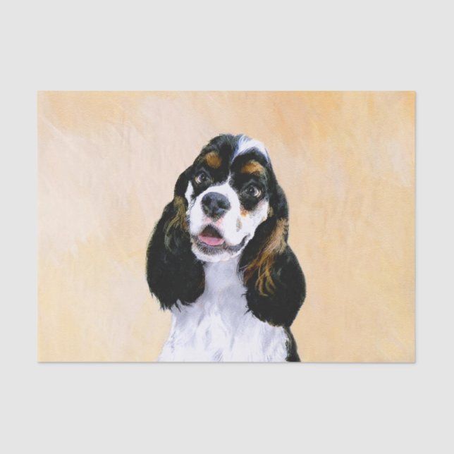 Papel De Seda Pintura de Cocker Spaniel (Parti) - Original Perro (Anverso)
