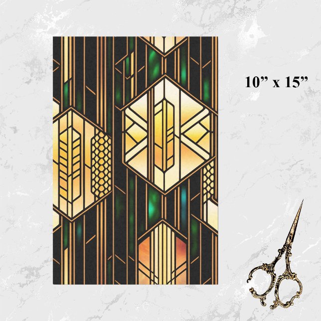 Papel De Seda Pintura de cristal manchado de oro Art Deco pequeñ (Subido por el creador)
