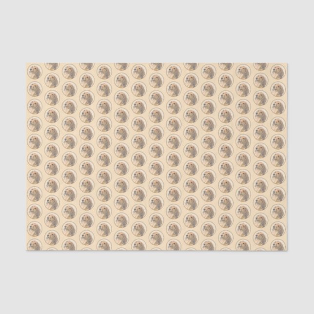 Papel De Seda Pintura de Dachshund (de cabello largo) - Arte Per (Anverso)