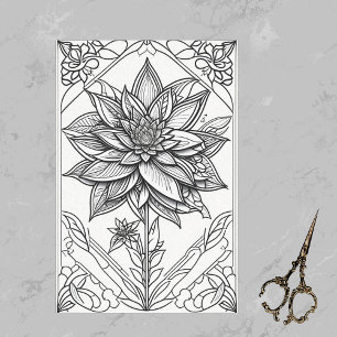 Papel De Seda Pintura de dibujo de líneas única de Navidades de