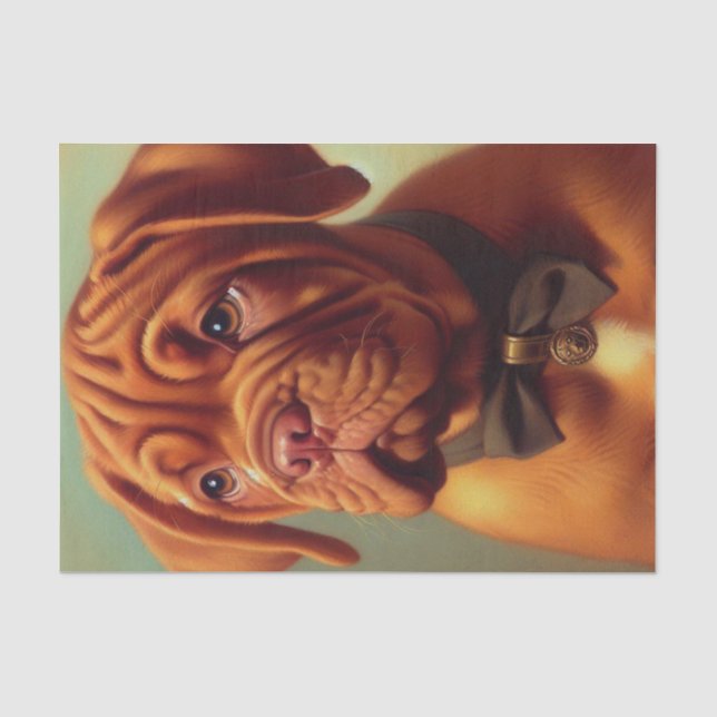 Papel De Seda Pintura de Dogue de Burdeos (Anverso)