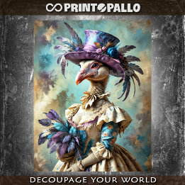 Papel De Seda Pintura de estilo renacentista: Pavo real señora v