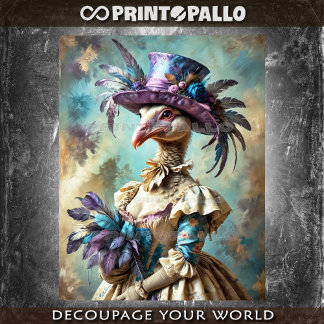 Papel De Seda Pintura de estilo renacentista: Pavo real señora v