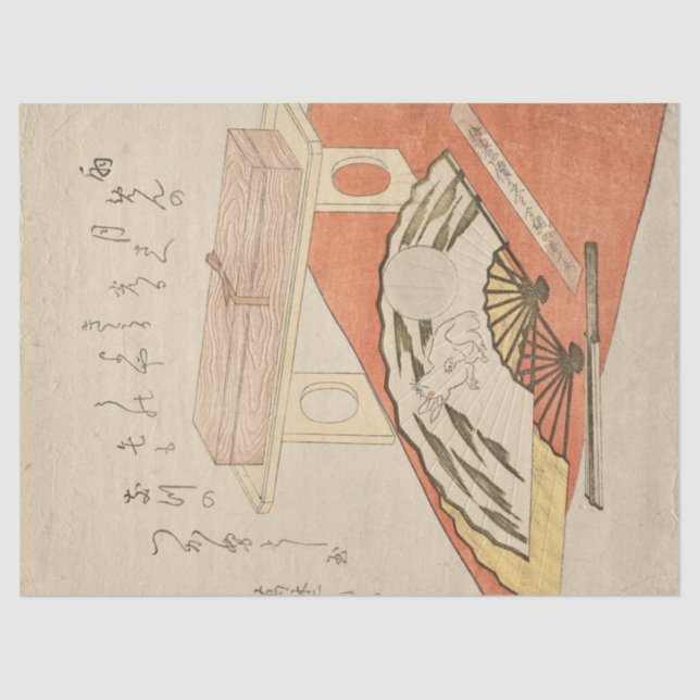 Papel De Seda Pintura de fanático del conejo y la luna por Kubo  (Anverso)