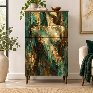 Papel De Seda Pintura de figura femenina abstracta en oro esmera