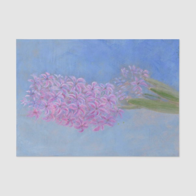 Papel De Seda Pintura de flor Lilac Pink Hyacinin (Anverso)