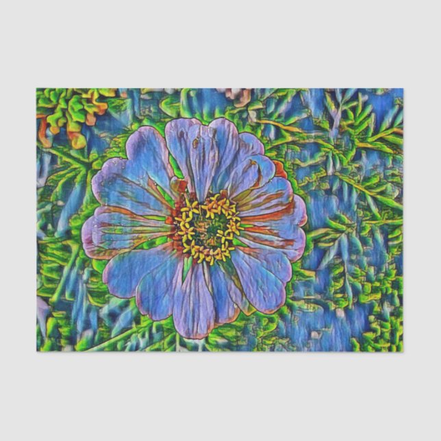 Papel De Seda Pintura de flores moradas (Anverso)