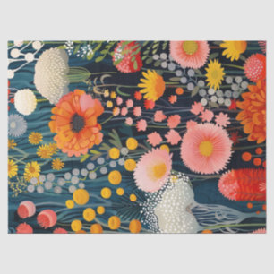 Papel De Seda Pintura de flores silvestres con decoupage de flor