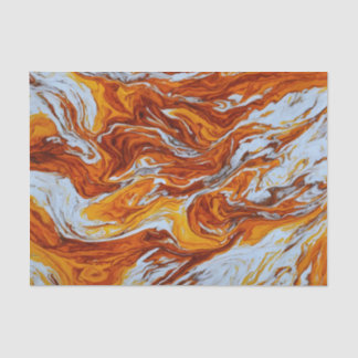 Papel De Seda pintura de fluidos naranja y blanco