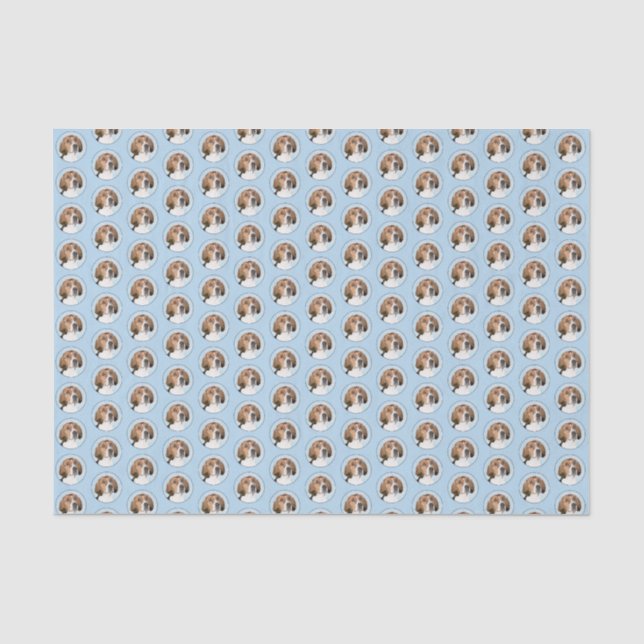 Papel De Seda Pintura de Foxhound inglesa - Arte Perro Original  (Anverso)