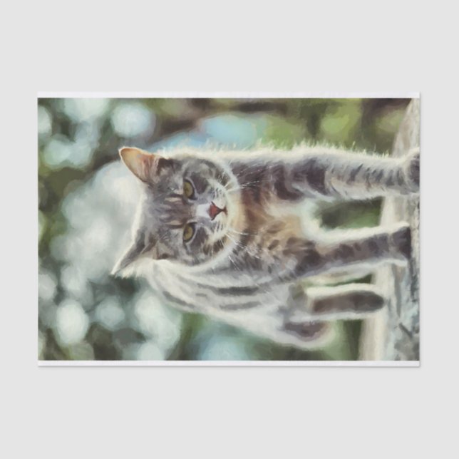 Papel De Seda Pintura de gato (Anverso)